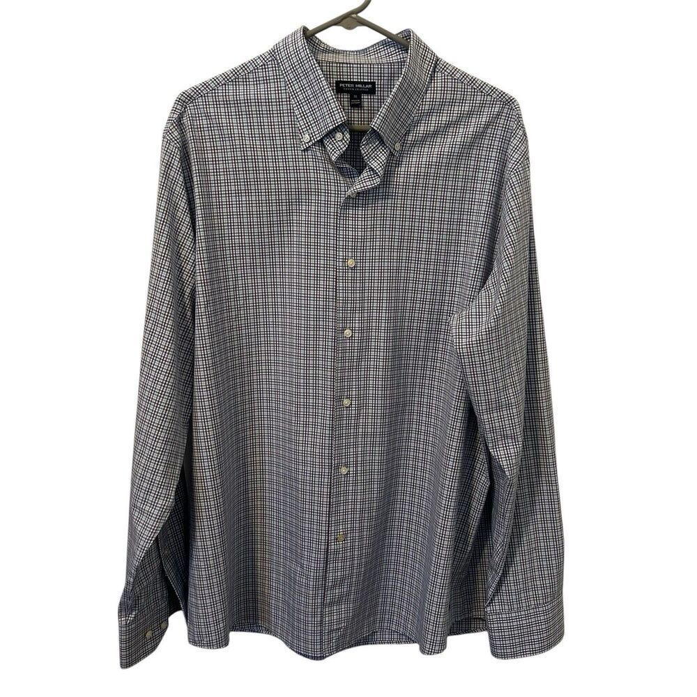 Peter Millar Shirt Mens XL Plaid Crown Crafted Dress Button Down Preppy Money